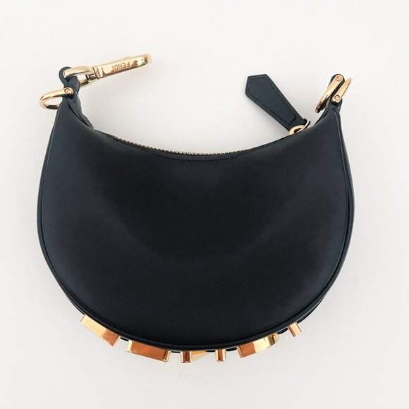 Fendi Nano Fendigraphy Mini Bag Charm Matte Black Gold - Picture 6 of 16